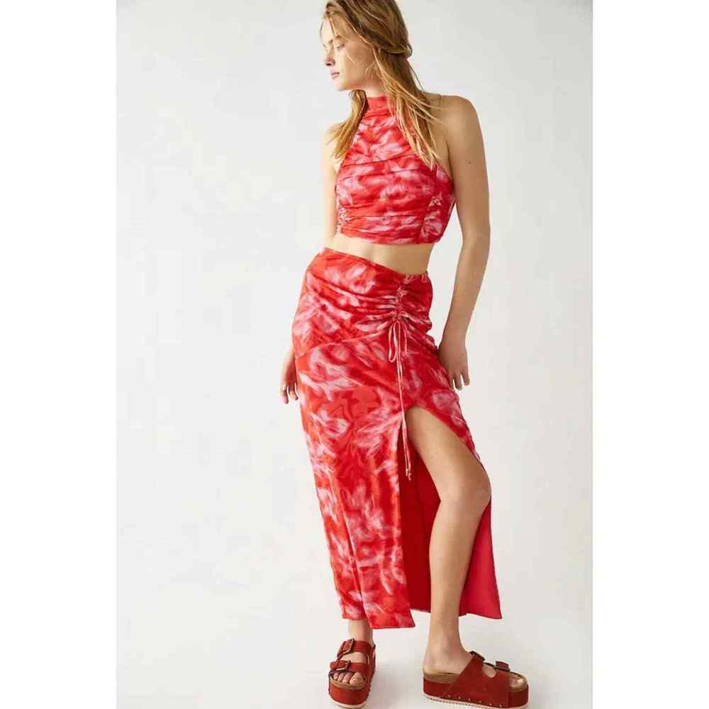 Free People Red Tie-Dye Dress